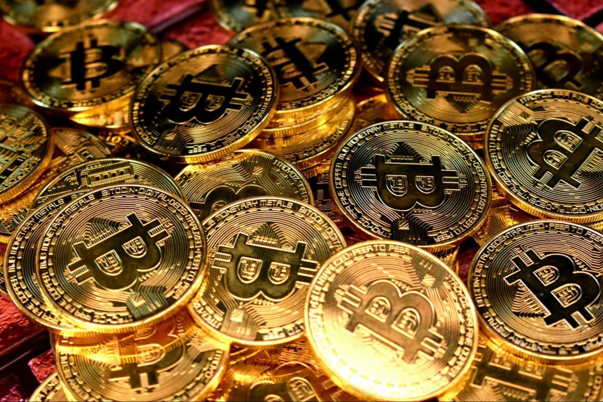 pile of bitcoins