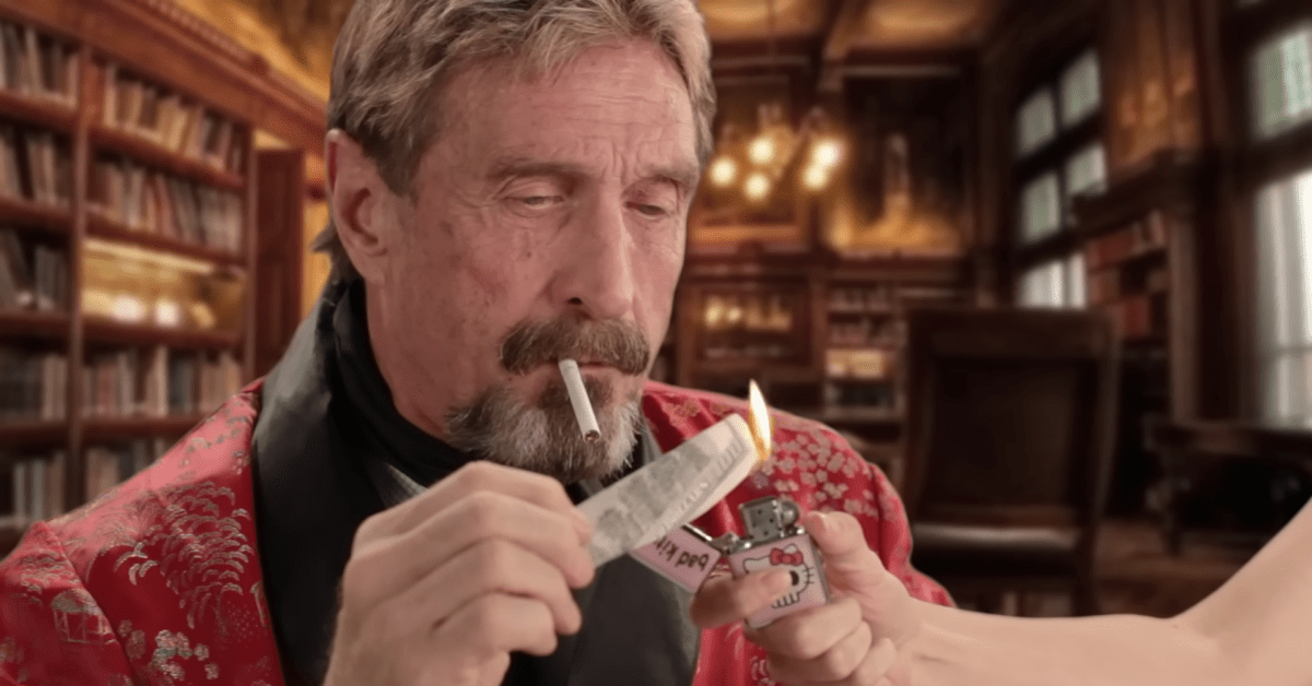 Remembering John McAfee's Bullish Bitcoin Price Bet as we near $100K Milestone