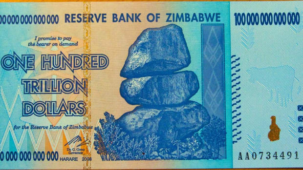 zimbabwe reserve bank note one hundred trillion