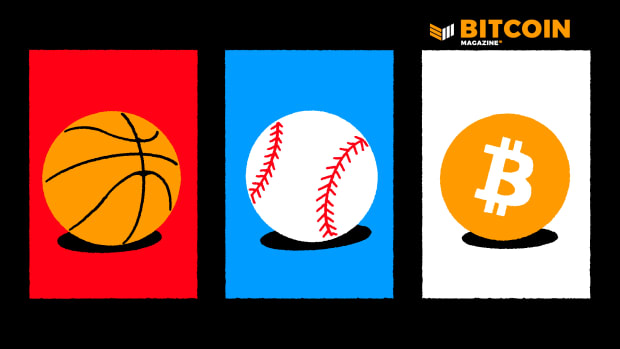 Bitcoin, basketball, baseball, and sports are all related as different teams compete against one another top photo.