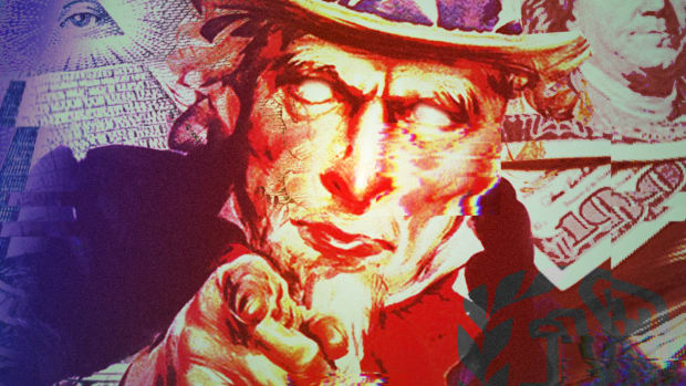 Uncle Sam is the IRS federal reserve and government that wants to take your taxes and your bitcoin top photo.