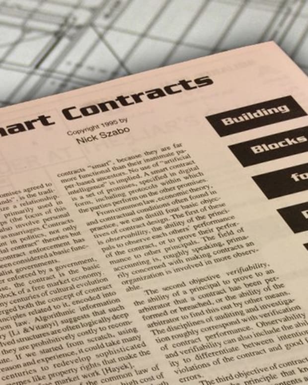 Investing - Smart Contracts Described by Nick Szabo 20 Years Ago Now Becoming Reality
