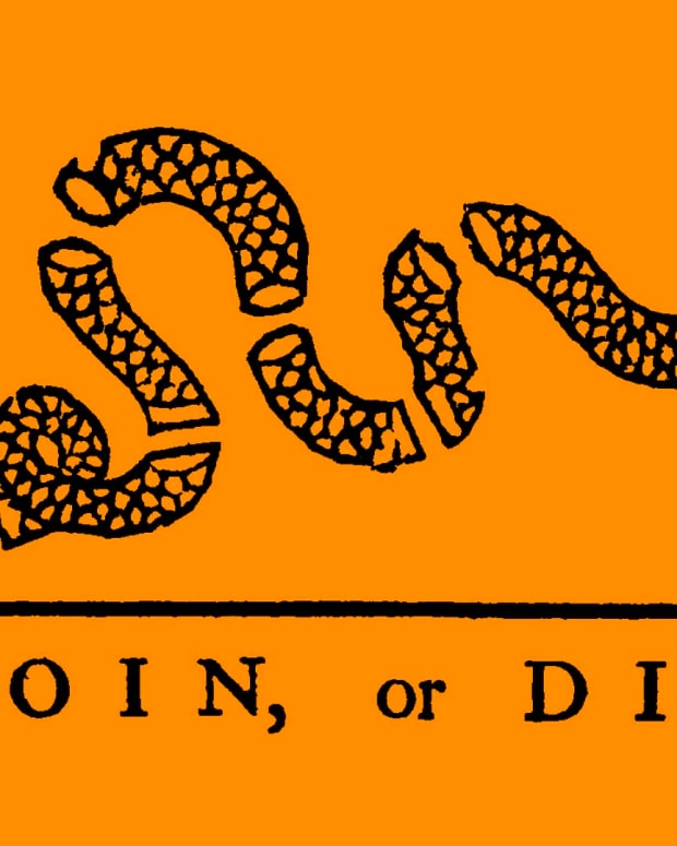 The phrase "Join, or Die," was first used to encourage the colonies to come together in the early days of U.S. history.