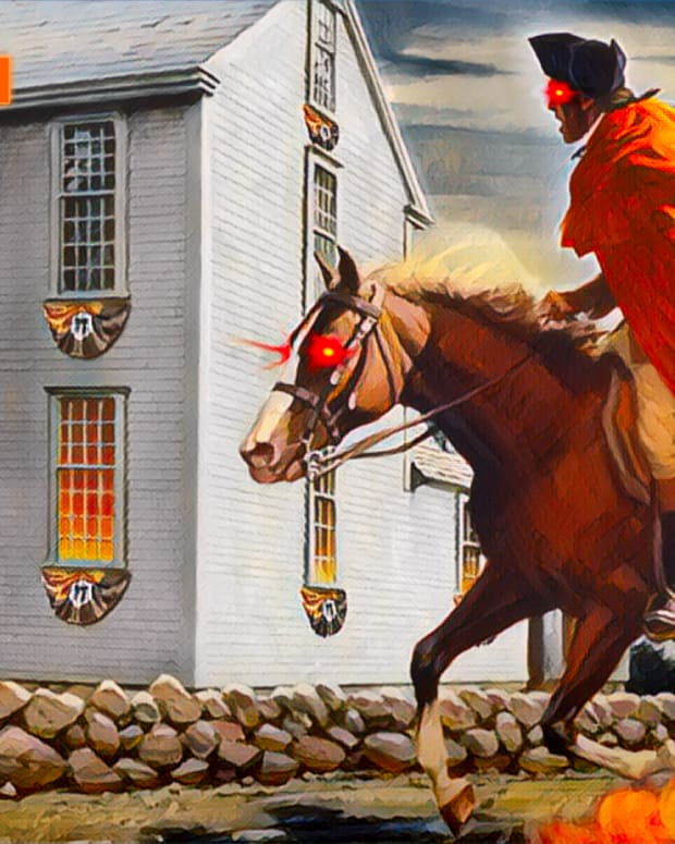 The American revolution was a time of great change like bitcoin brought by Paul revere on a horse top photo.