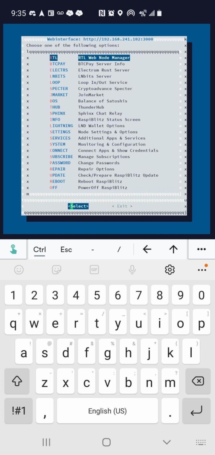 mobile ln menu screenshot