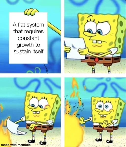 spongebob fiat system burning meme