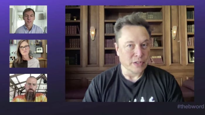 Elon Musk in a talk about bitcoin
