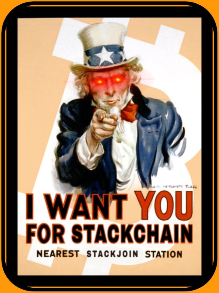A brief description of the founding and subsequent purchases of Stackchain, a Bitcoin stacking subculture.