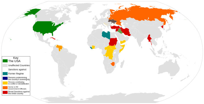 Figure 6. Map of countries sanctioned by U.S. Wikimedia.org, JojotoRudess, CC BY-SA 4.0 , via Wikimedia Commons.