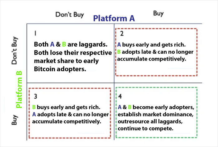 Payoff Matrix for The Bitcoin Dilemma 