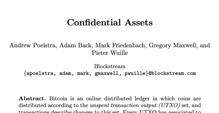 confidential assets bitcoin legends