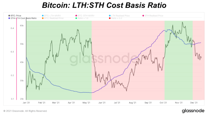 Kısa vadeli bitcoin sahiplerinin uzun vadeli bitcoin sahiplerine oranı bize piyasa hakkında ne söyleyebilir?