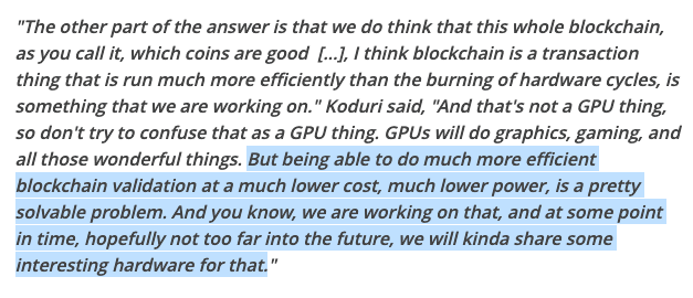 Intel thinks it can deliver Bitcoin ASICs much more efficiently at lower cost, but I'll believe it when I see it.