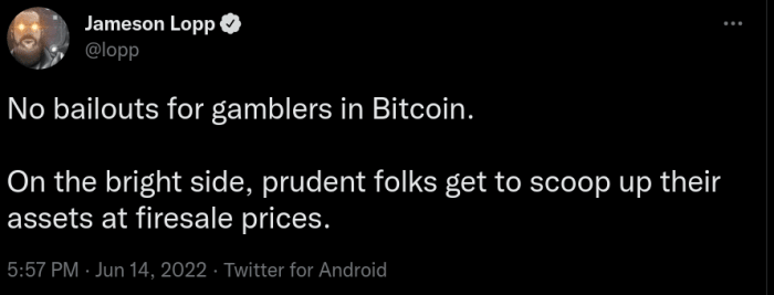 As the bitcoin price falls and custodians face solvency issues, it’s worth remembering the sovereignty that bitcoin offers those who want it.