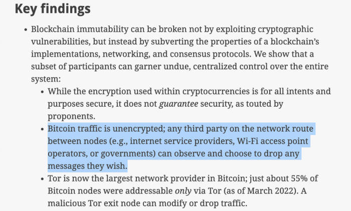 By making traffic between network peers encrypted, Bitcoin Improvement Proposal 324 can improve privacy by hiding node locations and other private data.