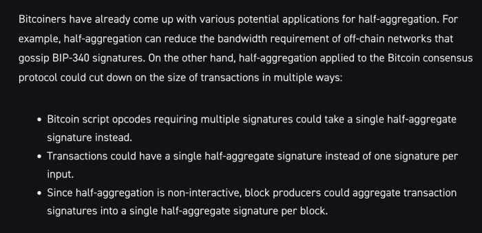 Signature aggregation could bring massive data efficiency benefits to the network and open up more unique use cases, demonstrating the creation of a bear market.