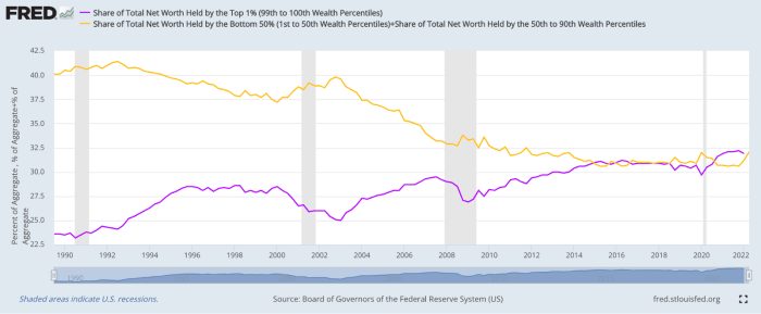 Share of total net worth held by the top 1%