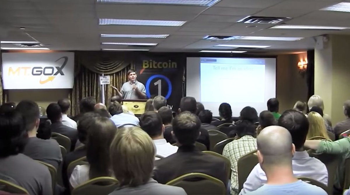 Gavin Andresen speaks at the first Bitcoin Conference in New York, August 2011.