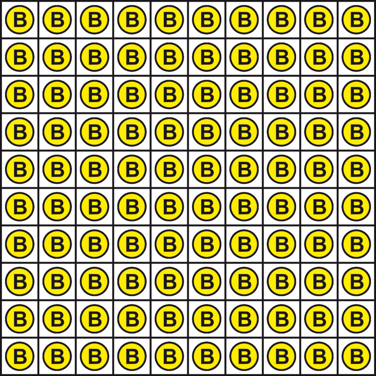 FIGURE 1: a 10x10 bitcoin field