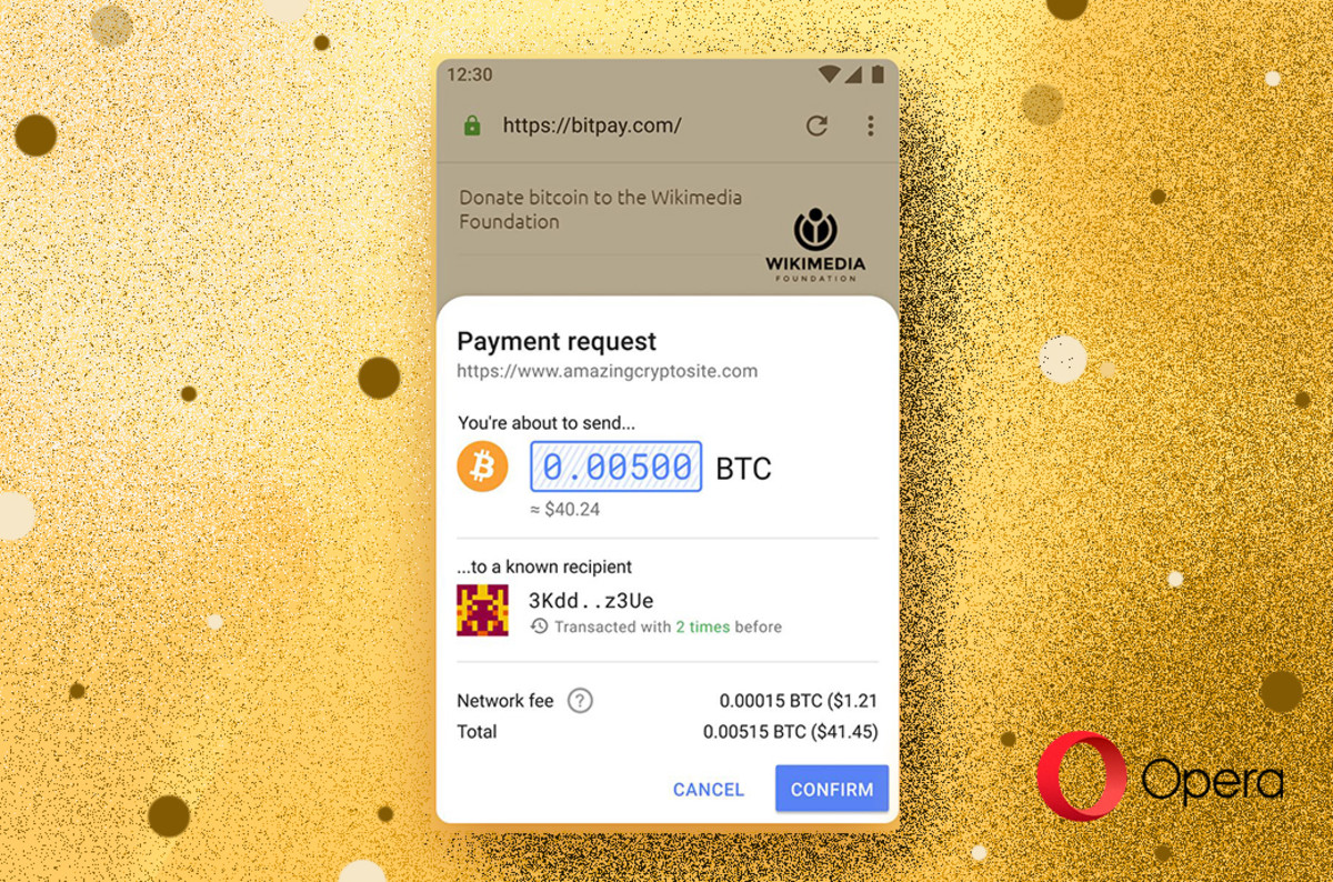 After launching a beta in July 2019, Opera is launching full-blown support for bitcoin on its Android browser.