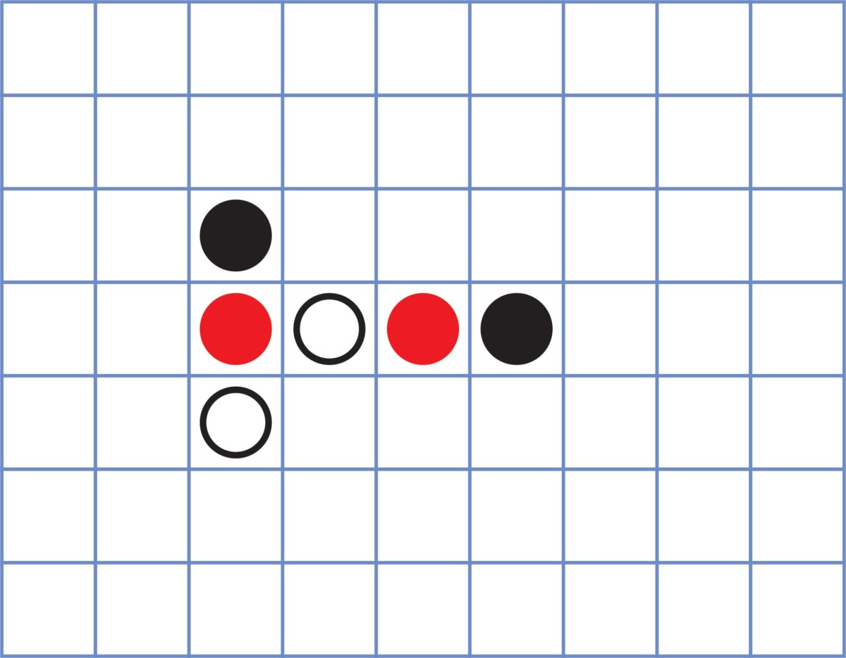 Figure 5: Example of game state after Sheep’s first move. Notice how the new tile has been placed vertically pointing upwards.