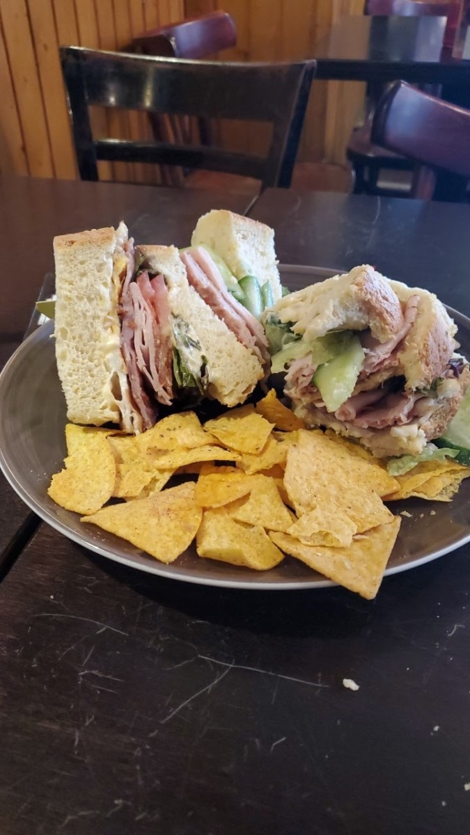 The first and only club sandwich I have ever purchased, courtesy of the Magere Brug cafe.