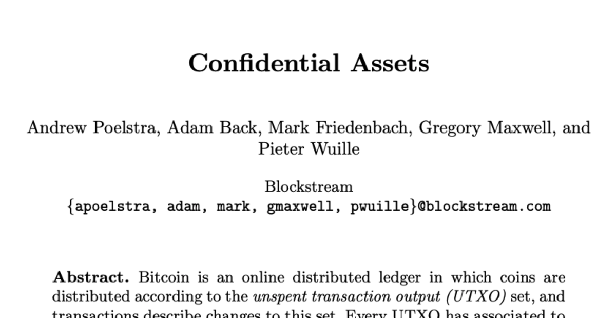 confidential assets bitcoin legends