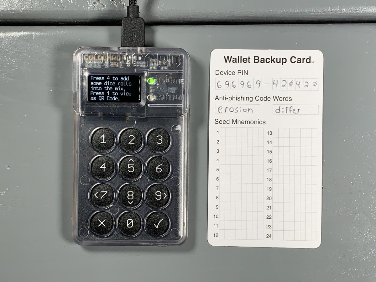 Using a Coldcard hardware wallet with Seed XOR, you can split your backup seed phrase and better protect your bitcoin from accidents and bad actors.