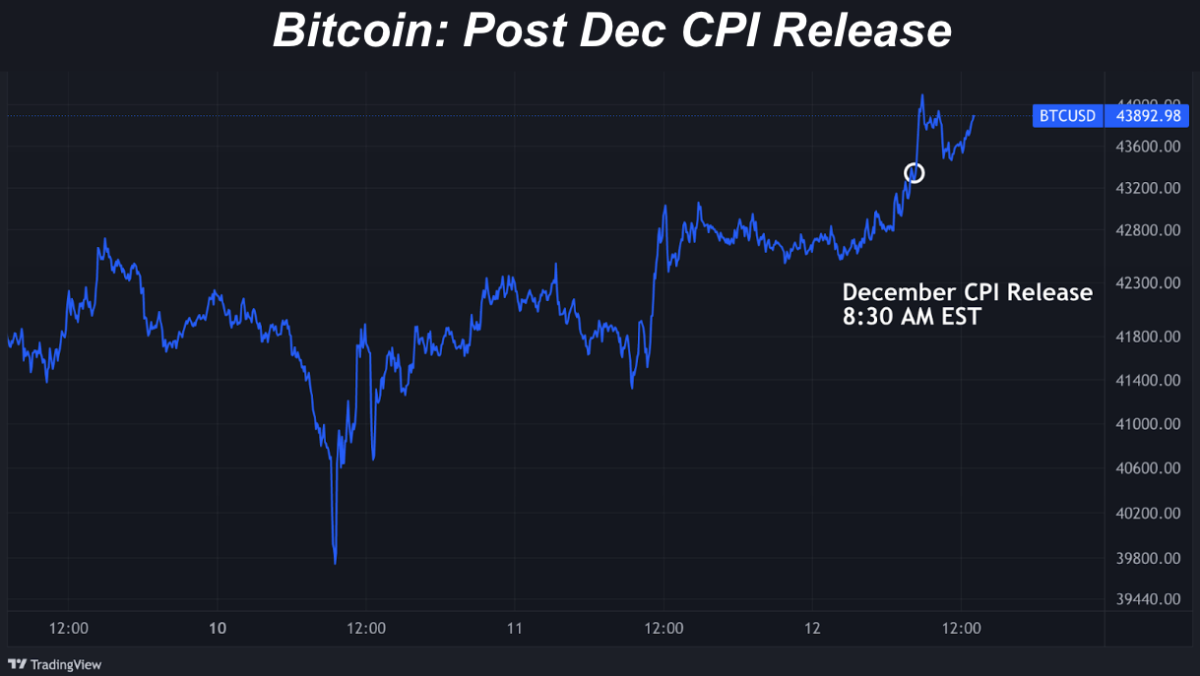 The U.S. CPI for December was released and this month could see peak dollar inflation. How will the bitcoin price reflect that?