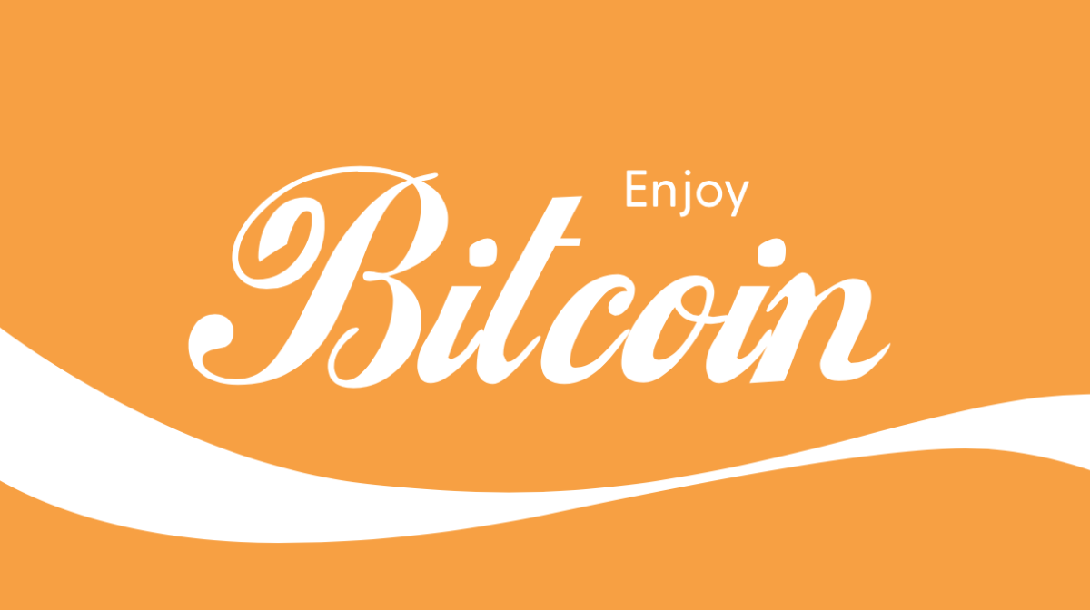 enjoy bitcoin Coca Cola ad type