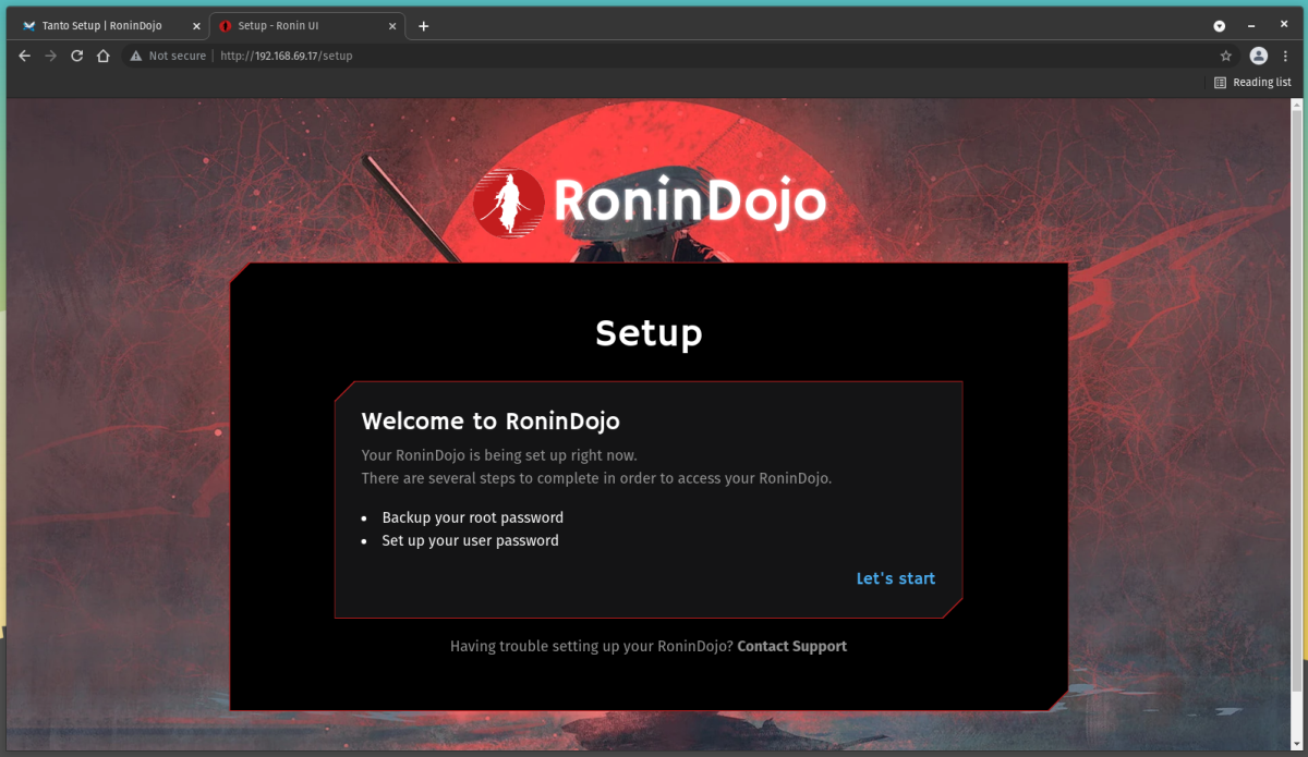 Walking through complete setup of the RoninDojo Tanto, a plug-and-play Bitcoin full node enabling premium Bitcoin transaction security.