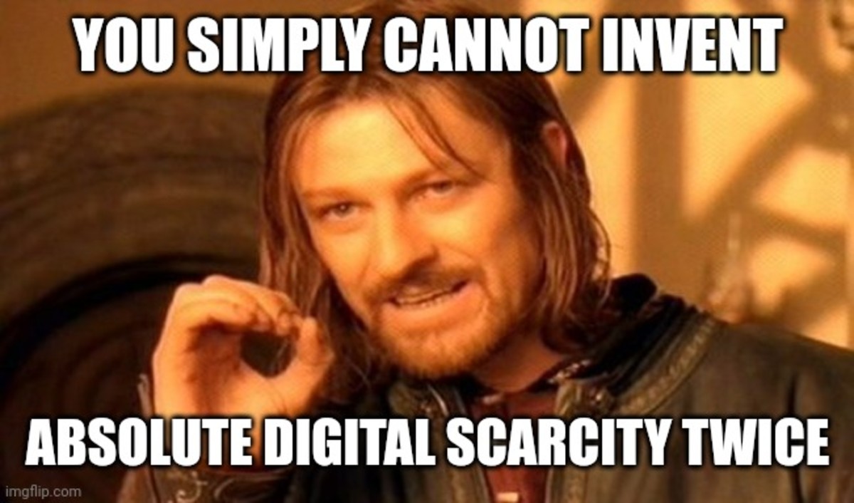 you simply cannot invent absolute digital scarcity twice