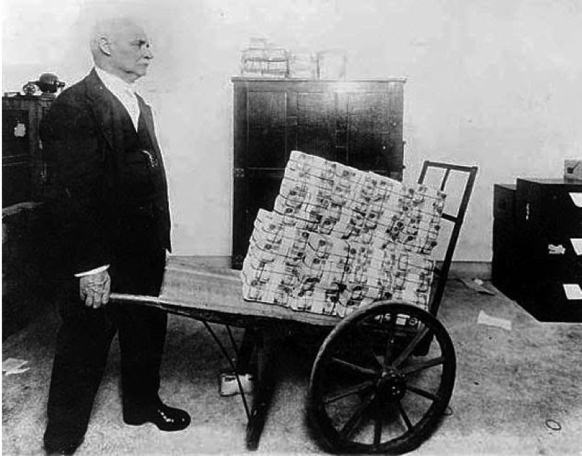 inflation money wheelbarrow old time