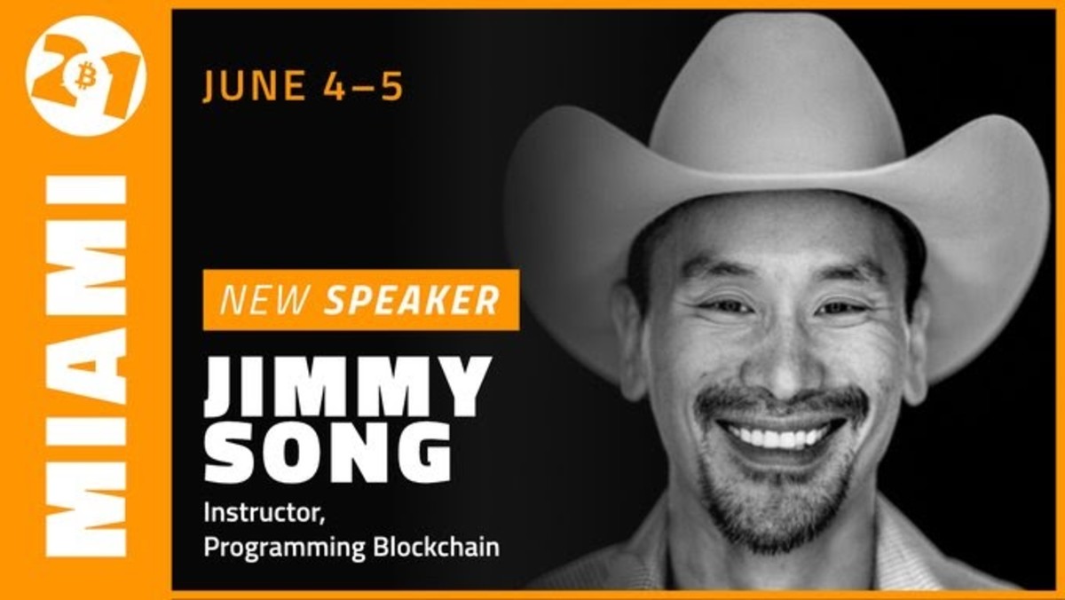 Author of “Programming Bitcoin” Jimmy Song discussed his upcoming appearance at the Bitcoin 2021 conference being held in Miami June 4 and 5.