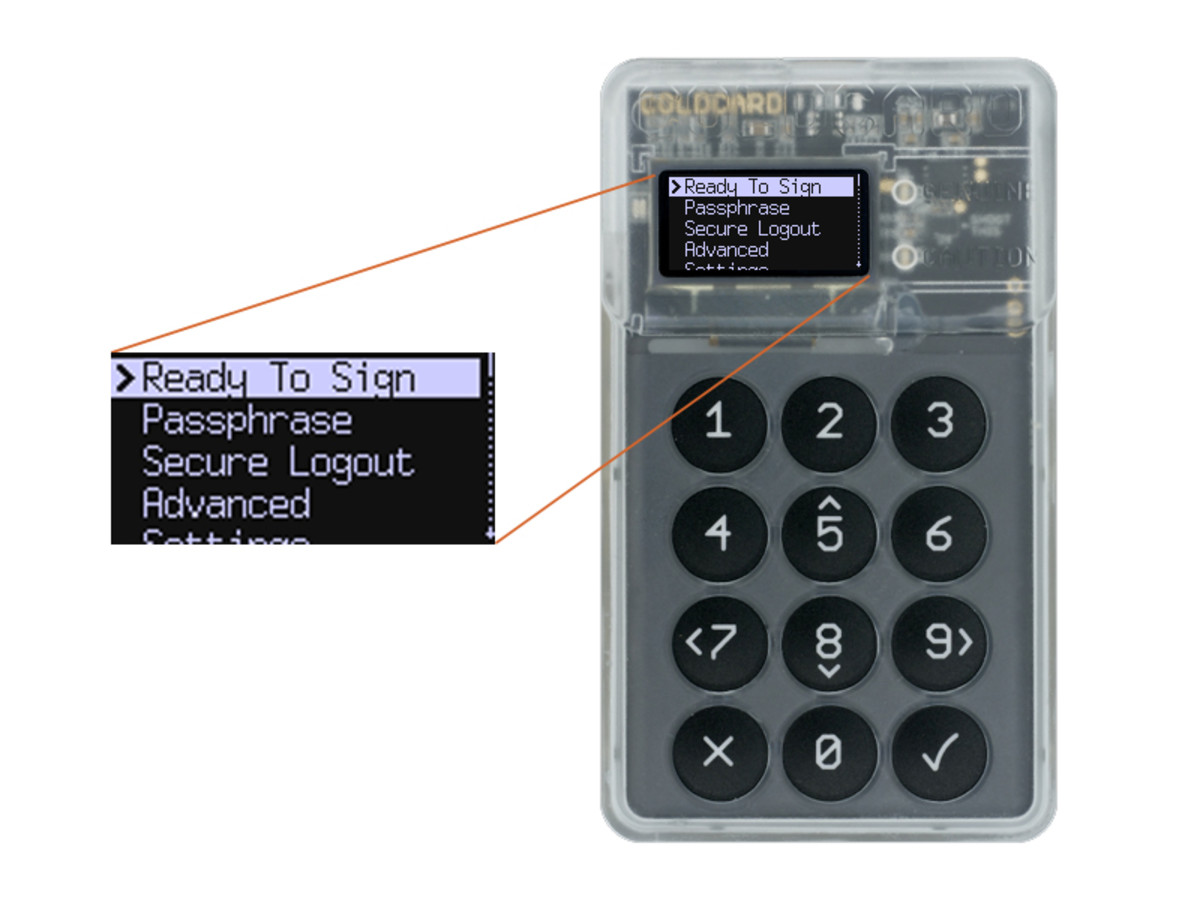 This is how to set up a bitcoin wallet using a ColdCard hardware.