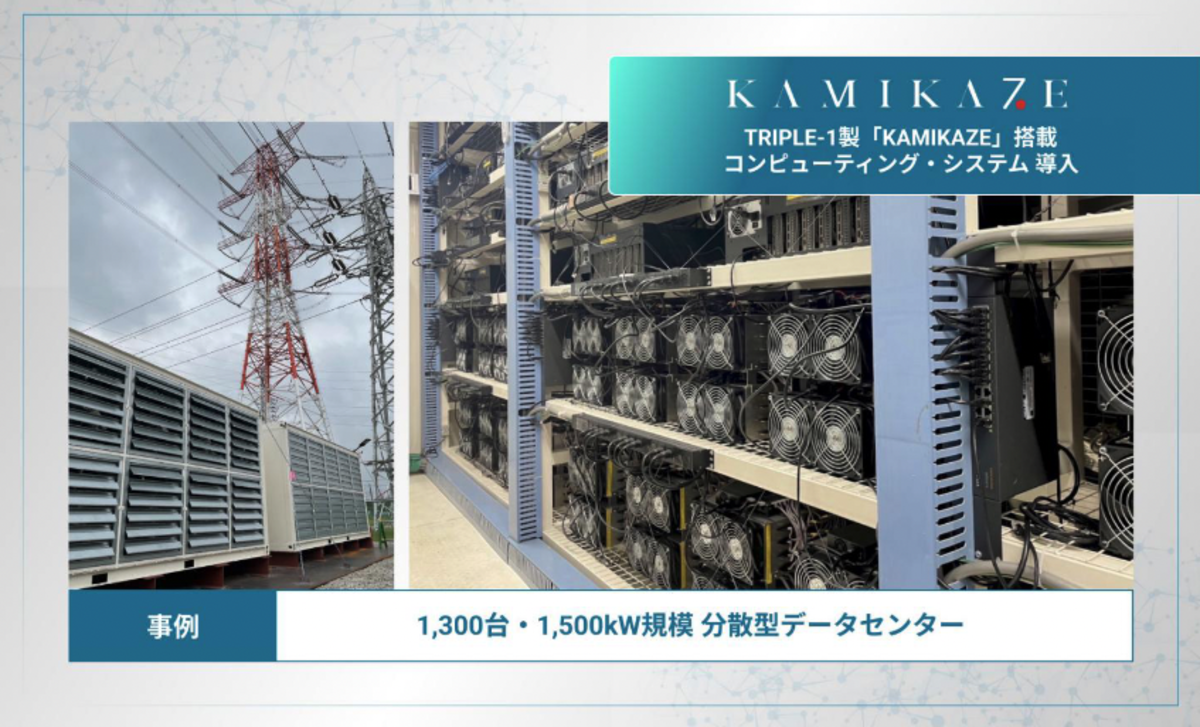 TEPCO’s bitcoin mining pilot venture in Tokyo with TRIPLE-1. (Image/TEPCO)