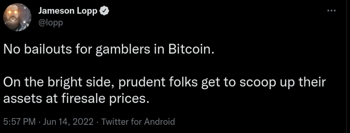 As the bitcoin price falls and custodians face solvency issues, it’s worth remembering the sovereignty that bitcoin offers those who want it.