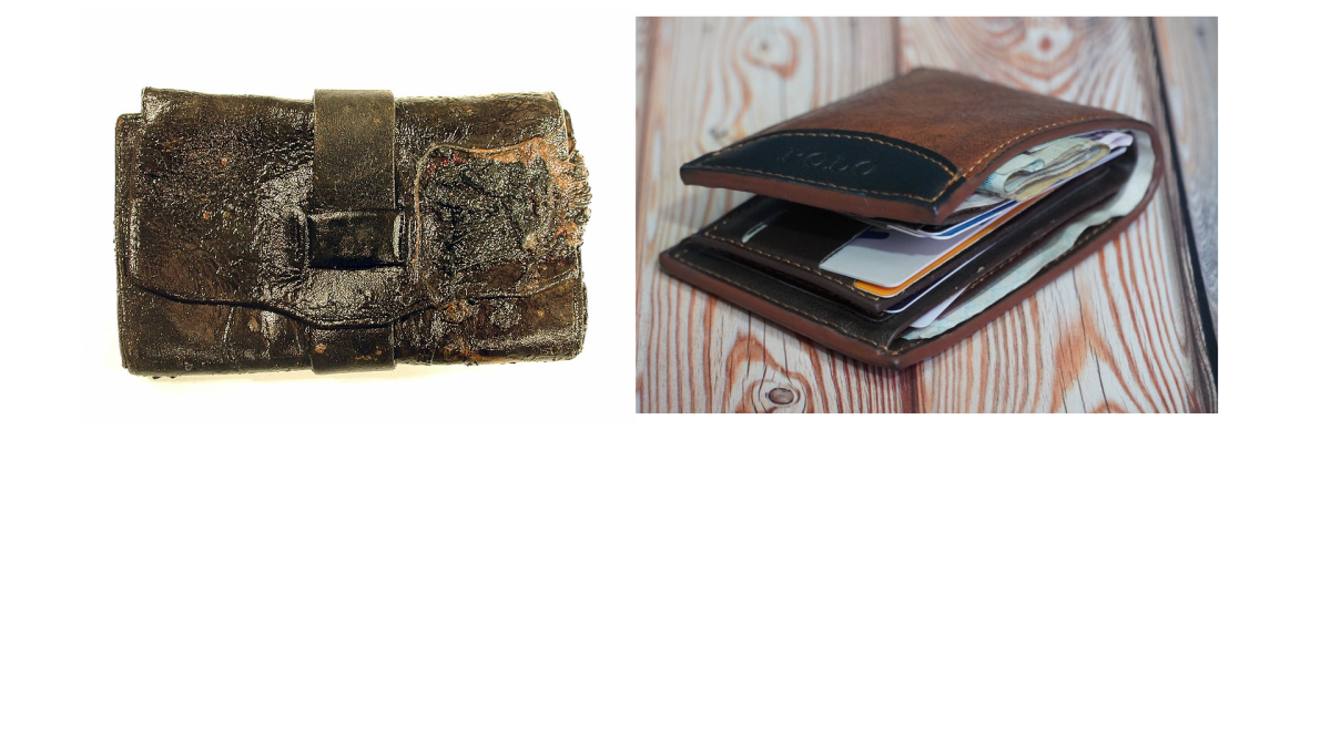 Historical wallet versus modern wallet leather