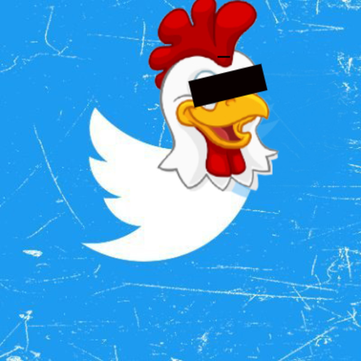 twitter chicken with a bar through face