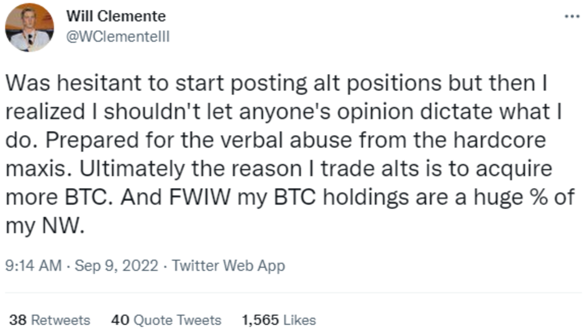 Acquiring bitcoin by any means necessary is not a moral stance. Trading altcoins in order to stack more sats does not fit with Bitcoin Maximalism.