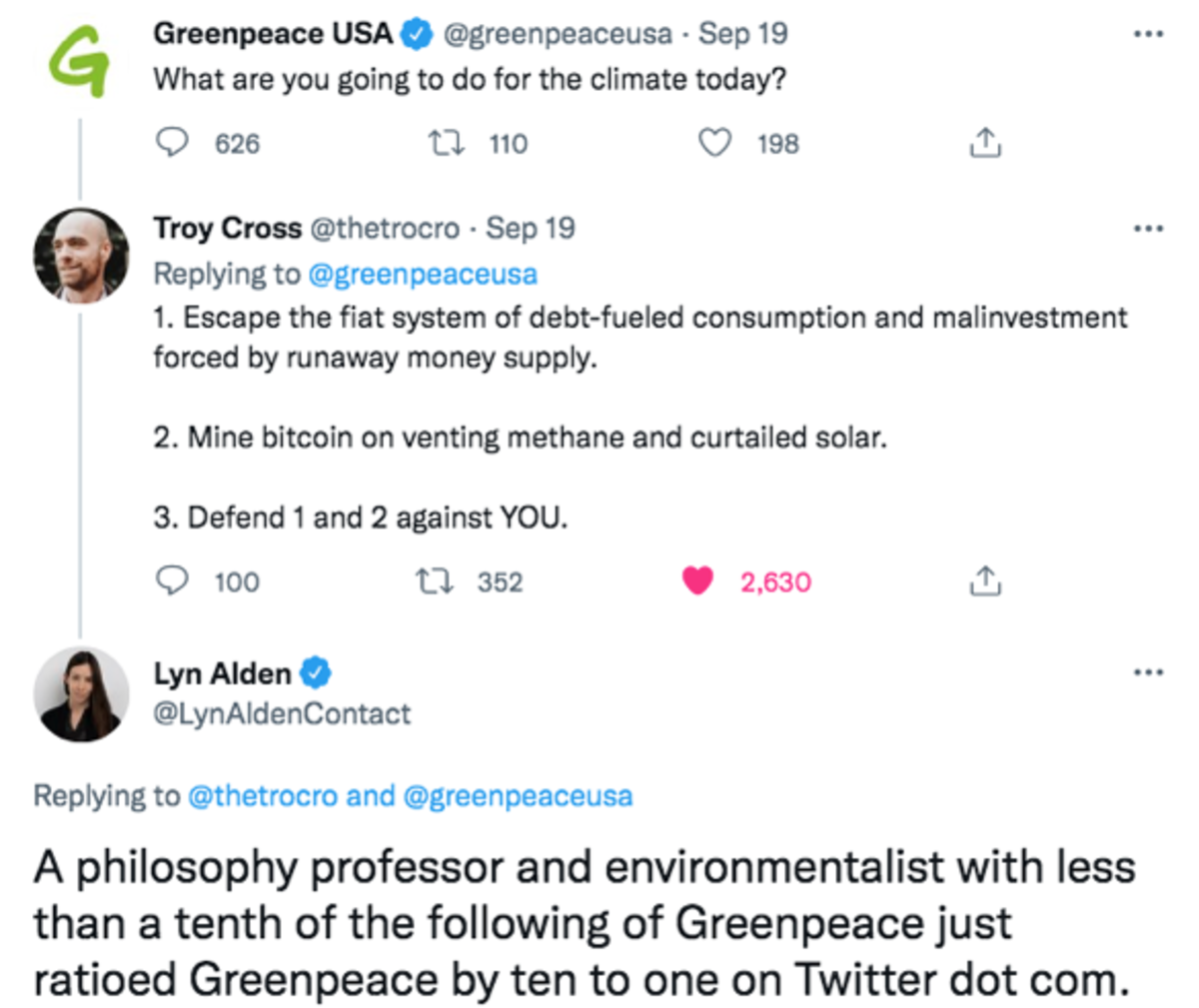 Underlying disinformation exposed during Greenpeace USA’s “Change The Code” campaign only served to rally the Bitcoin community.