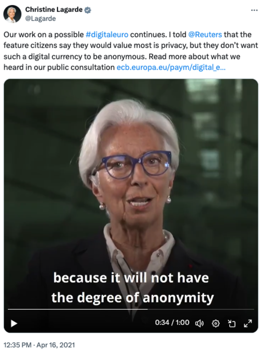 Source: Christine Lagarde’s Twitter account