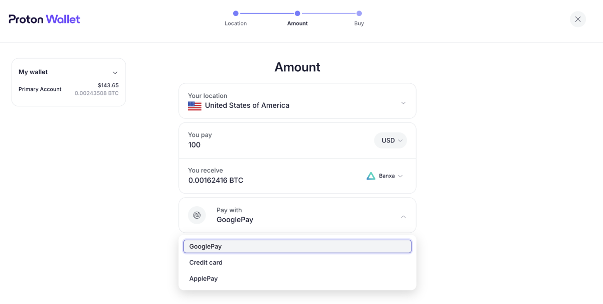 Selecting your payment method