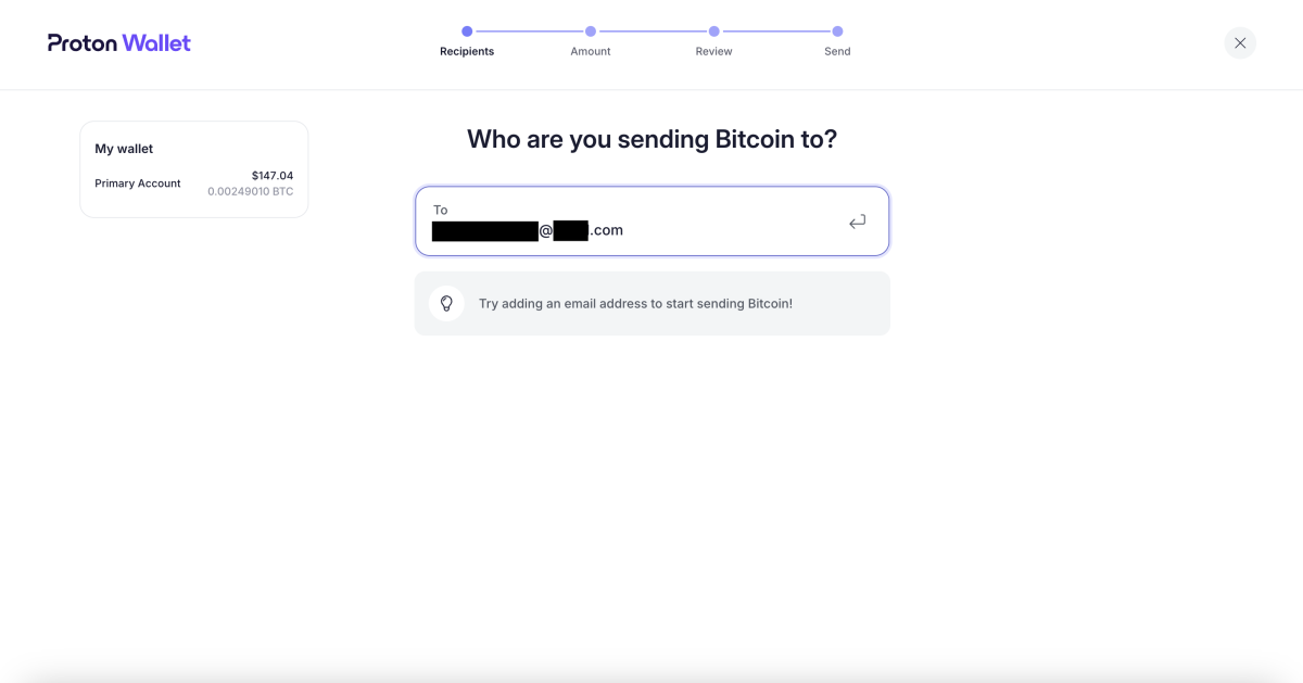 Sending bitcoin with an email address