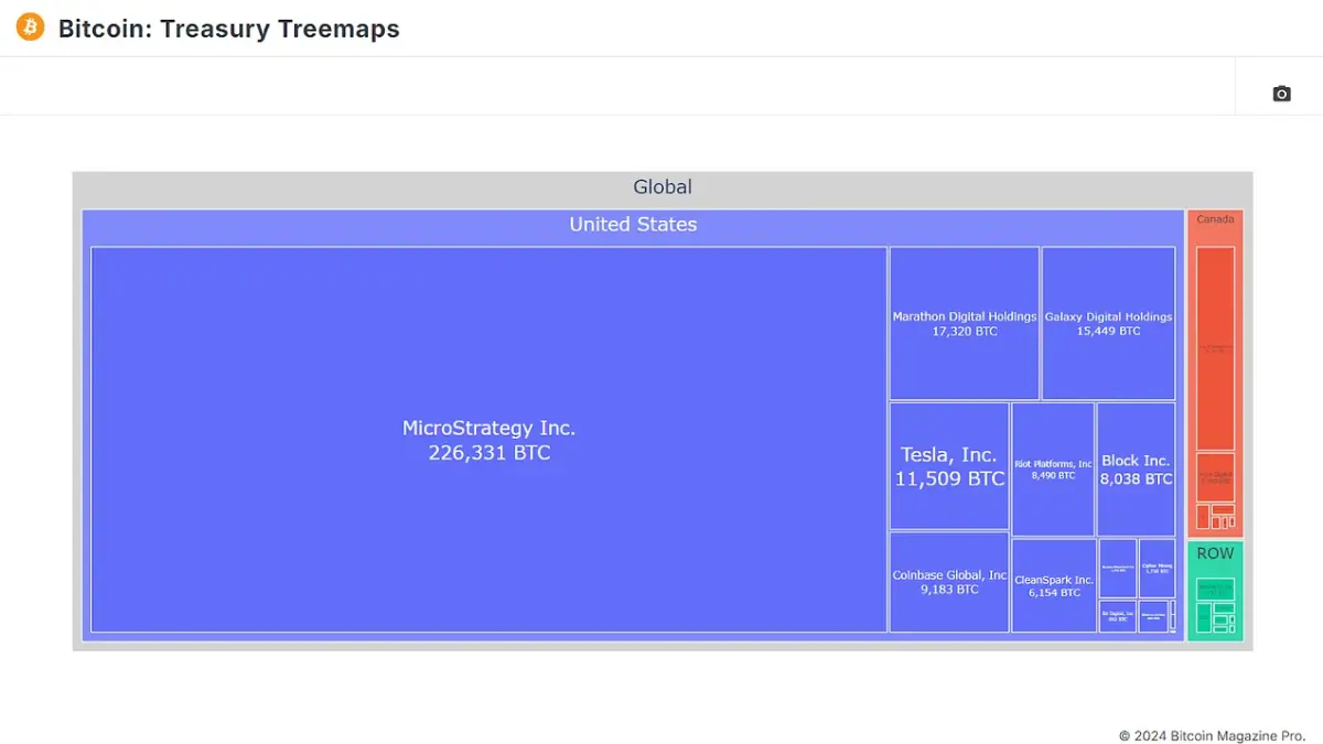  Bitcoin company treasury holdings. Access Live Chart 🔍