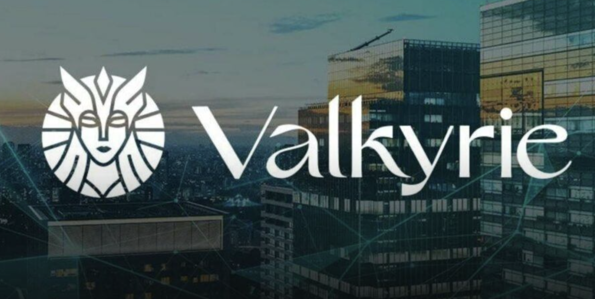 A logo for Bitcoin ETF applicant Valkyrie.