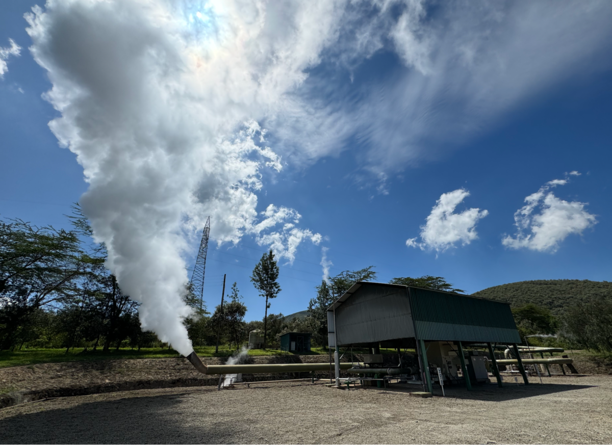 A 1.4 megawatt geothermal power station near Lake Naivasha, Kenya