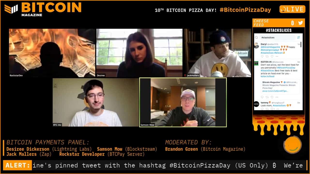 Bitcoin Pizza Day-Bitcoin for Payments panel (Des Dickerson, Jack Mallers,  Samson Mow, RockStarDev)