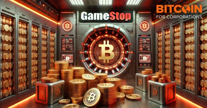 Futuristic GameStop vault full of bitcoins in their treasury