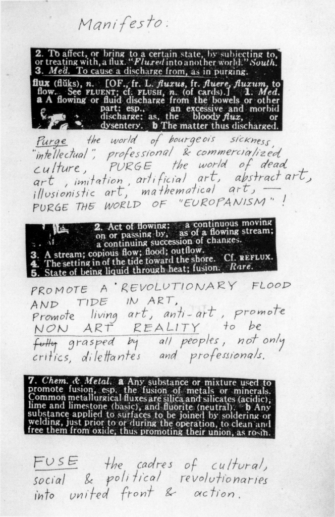The Avant-Garde and Bitcoin: Decentralized Money Didn't Come From Nowhere 4 Fluxus Manifesto, 1963